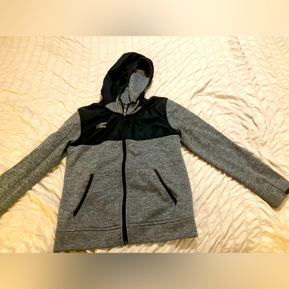 Boys Umbro black and gray jacket